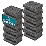 Spülschwämme 10er Pack, 4x7x9 cm I Grau I Zweilagig, Weiche Seite & Scheuerseite I Für Töpfe,...