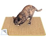 Domkan Kratzmatte Katze, Sisal Teppich Katzen 60x40cm, Kratzteppich Katze rutschfest, Sisalmatte fur...