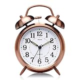 Eachui Doppelglockenwecker mit Nachtlicht, großes Zifferblatt von 4 Zoll, Analog Quarzwecker mit...