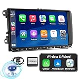 ESSGOO 4+64G 9 Zoll Autoradio Carplay Android 14 Auto Radio Für VW Golf 5 6 Touran B6 EOS Tiguan...