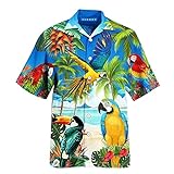 Briskorry Herren Hawaii Hemd Kurzarm Floral Gedruckt Regulär fit Sommer Männer Hawaiihemd...