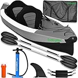 ENDORPHIN® Kajak Aufblasbar 2 Personen 100% Drop Stitch| Inflateable Boat mit Paddel und Sitz|...
