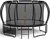 Flamaker Trampolin Outdoor Kinder, Gartentrampolin Ø 366/427cm mit Netz, Bodenanker, Stabile...