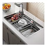 Einbau-Küchenspüle mit Wasserfall-Wasserhahn-Kombi-Set, 304 Edelstahl, Multifunktionsspüle,...