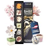 AMARI ® Luxus Badebomben vegan (6 Stück) - Badepralinen Geschenk für Frauen - Entspannungs...