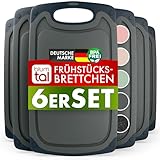 Blumtal Frühstücksbrettchen Kunststoff 25x15 cm im 6er Set - Brettchen spülmaschinenfest -...
