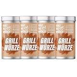 WAT NE WÜRZE Grillgewürze Allround BBQ Rub 640 g | 4 x 160 g Set | Steak und Grill Gewürz für...