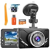 Dashcam Auto Vorne und Hinten, Dual Autokamera mit SD-Karte, FHD 1080P, 3 Zoll IPS Bildschirm,...