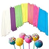 Cake Pop Stiel, 210 Stück Cake Pop Stäbchen,7 Farben Lollipop Sticks aus Papier, für Backen DIY,...