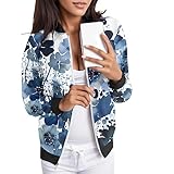 DRALOFAO Sommerjacke Damen Leicht Sommer Jacket Dünne Kurze Jacke Stehkragen Leichte Blouson...