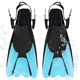 YANGUN Schnorchelflossen, Verstellbare Schwimmflossen Gr.34-38, Unisex Taucherflossen für Kinder &...