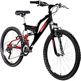 Galano FS240 Mountainbike Kinderfahrrad 24 Zoll Fahrrad 130-145 cm Fully ab 8 mit 18 Gängen...