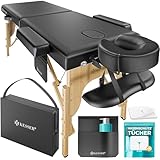 KESSER® Mobile Massageliege mit Holzfüßen klappbar & höhenverstellbar max 250kg 2 Zonen...