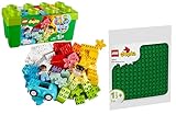 Lego DUPLO 2er Set: Steinebox (10913) + Grüne Bauplatte (10460) - Bausteine Bundle für Kinder ab...