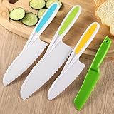 Galenecx 4 Stück Kindermesser, Teiliges Kinder Sicherheit Kochmesser, Montessori Spielzeug Messer,...