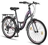 Licorne Bike Stella Premium City Bike in 24,26 und 28 Zoll - Fahrrad für Mädchen, Jungen, Herren...