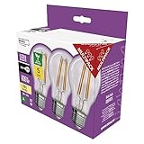 EMOS LED Lampe Edison A60 3er Pack, 3,8W Ersatz für 60W Glühbirne, A Klasse Vintage-Birne mit E27...