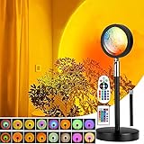 Sunset Lamp,Sonnenuntergang Lampe mit USB,Höhenverstellbar LED Nachtlicht Rainbow Light 24 Farben...