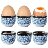 KBIBCK 6er Set Eierbecher Porzellan, Eierbecher Porzellan Vintage, Hübsches Eierbecher Set, Bunt...