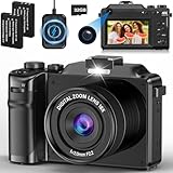 4K Digitalkamera, 64MP 18X Digital Zoom Fotokamera, Autofokus WiFi Vlogging Fotoapparat mit Selfie,...