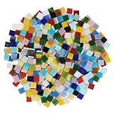 BELLE VOUS Mosaik Steine Bunt Glas (700 Stück / 500g) - 1 x 1 cm Deko Steinchen - Sortierte...