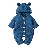 Neugeborene Baby Mädchen Jungen Kleidung Langarm Gestrickt Kapuze Strampler Body Overall Jacke...