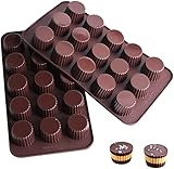 Webake Pralinenform Silikon Schokoladenform 2 Stück Peanut Butter Cups Form Silikonform für 15...