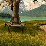 abc HOME | Gartenbank | Baumbank | halbrund | erweiterbar | WPC + Aluminium (anthrazit & braun)