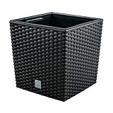 7 -Liter -Zeit Pot mit Eimer zu pflanzen in Anthrazitfarbe 20 x 20 x 20,2 cm.