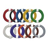 WITTKOWARE 10x10m Ringe Elektronik Schaltlitzen-Sortiment, 0,14mm², flexibel, 10 Farben
