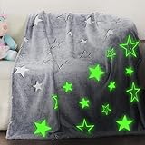 Winthome Kuscheldecke Kinder, Deck Glow In The Dark, Fleecedecke 130x170cm Weiche Flauschig,...