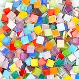 1kg Mosaikfliesen (1x1 cm, ca. 1100 Stück) Mosaiksteine zum Basteln, Mini Mosaik für Innen und...
