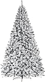 Sinaopus Künstlicher Weihnachtsbaum Tannenbaum Weihnachtsbaum Weiss mit Schnee 180 cm t 1010 PE-PVC...