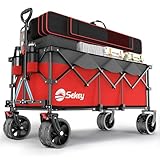 Sekey XXXL Bollerwagen Faltbar 300L 200KG Belastbar, Faltbarer Bollerwagen 17x10 cm Extra Breite...