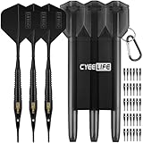 CyeeLife 18 Gr. Soft Dartpfeile mit Dart case und Zusätzliche Dart Spitzen(Shwarz)