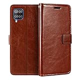 Shantime Lederhülle Kompatibel mit Samsung Galaxy F12 NFC, Business Design Magnetische Klapphülle,...