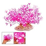 Greethga Pflanze Kunststoff warm rosa weiß Ornament für Aquarium