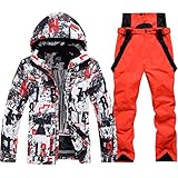 ALSOGO Herren Skijacke & Skihose Set Skianzug 2 teilig Schneeanzug 10.000mm Wassersäule...