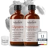 PG VG | Glycerin & Propylenglycol | 2 x 1000 ml | Liquid Base 50 50 | Lebensmittelqualität | MADE...