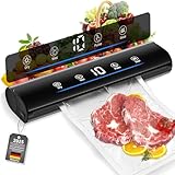 Vakuumiergerät, Vakuumierer mit LED-Anzeige und Spracherinnerung, automatisches...