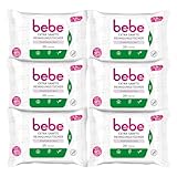 bebe Extra Sanfte Reinigungstücher (6 x 25 Tücher) vegan, feuchtigkeitsspendende Abschminktücher...