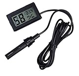 WINGONEER 2-in-1 Digitales LCD integriertes Thermometer, Hygrometer mit externem für Reptilien,...