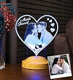 Geschenkelampe Fotogeschenk Personalisierbar mit eigenem Foto und Text in 3D Bilder Led Motiv Lampe...