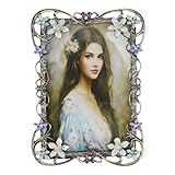 Essovee Metall-Bilderrahmen im Vintage-Stil mit Emaille-Muster, 10 x 15 cm