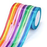 ihaspoko Polyester Satinband, 12 Farben 6 mm x 22 m Dekoration Geschenkband für Heimwerkerkunst...