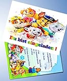 VSW 12 Einladungskarten & 12 Umschläge für Geburtstag Partys und Kindergeburtstag Paw Patrol Nr....