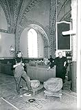 Fotomax Vintage Photo of Contractor and Electrician Jan-Olof Salmi at The Old Baptist Church in...