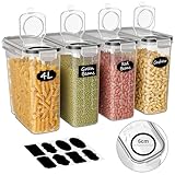 Withosent 4L Vorratsdosen Luftdicht 4er Set, Aufbewahrungsbox Küche mit Deckel aus Plastik,...