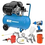 Güde Kompressor-Set 405/10/50 15TLG (ölgeschmiert, 10 bar, 2200 W, 50 l Kessel, eff. Liefermenge...