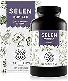 NATURE LOVE® Selen Komplex Vegan - Hochdosiert: 200µg Selen je Kapsel - 365 Kapseln -...